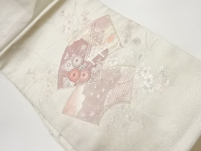 JAPANESE NAGOYA OBI / KINSAI / EMBROIDERY / FLORAL PLANTS